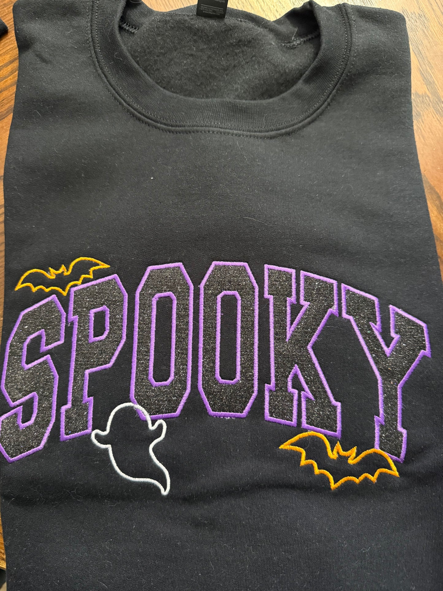 Spooky embroidered sweatshirt with glitter