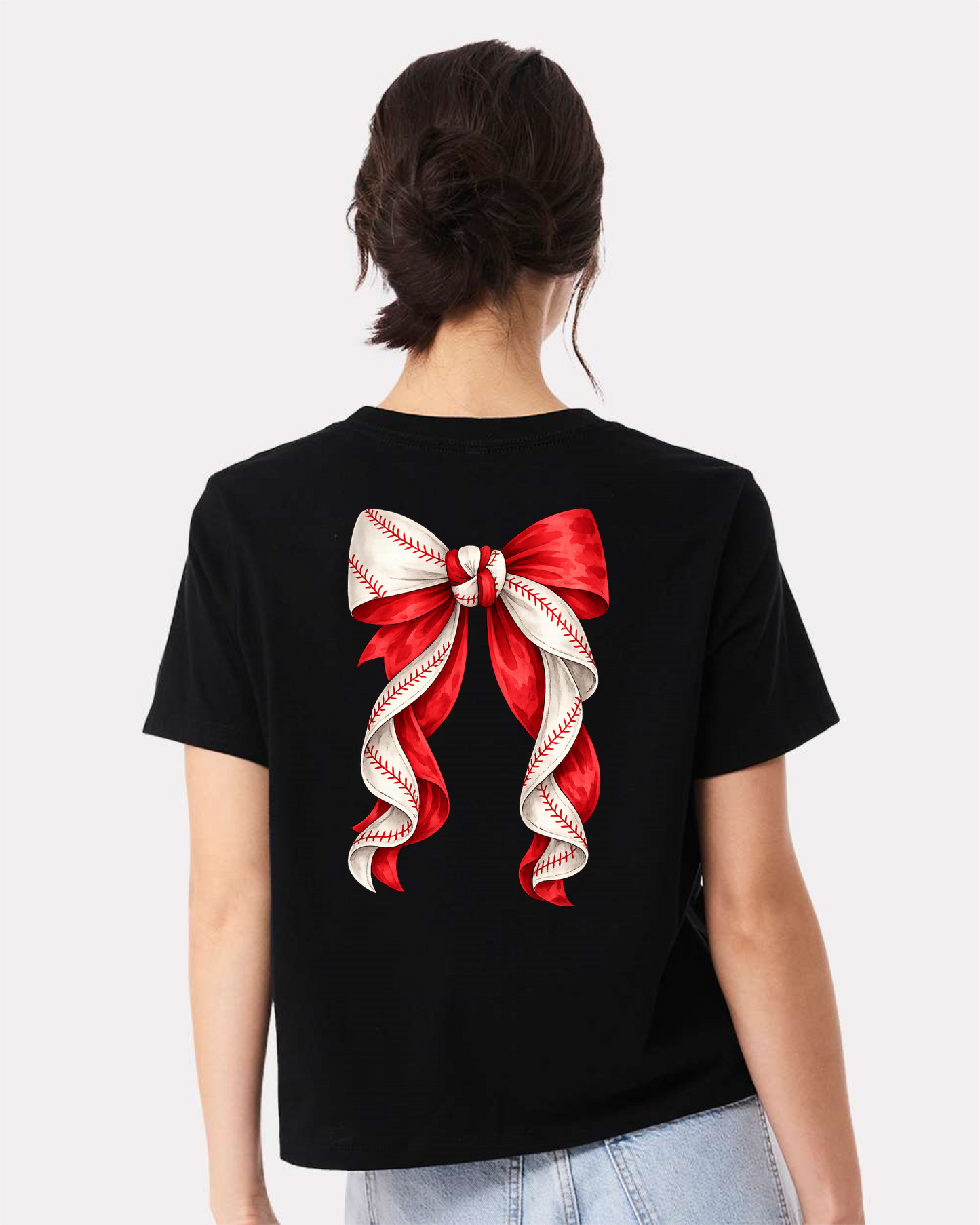 Customizable Baseball Heart with Bow Back