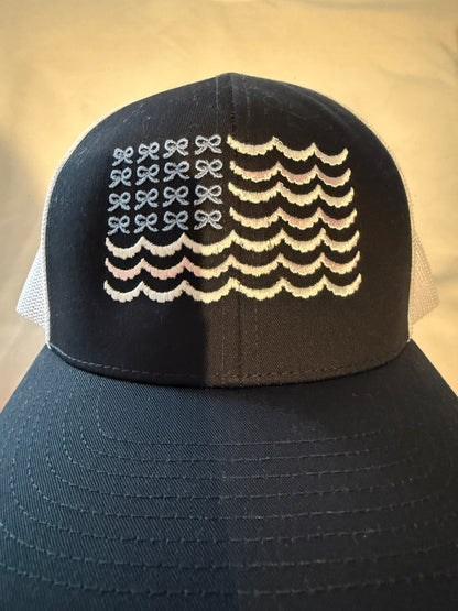 American flag bow hat