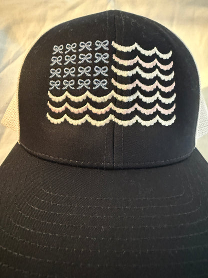 American flag bow hat