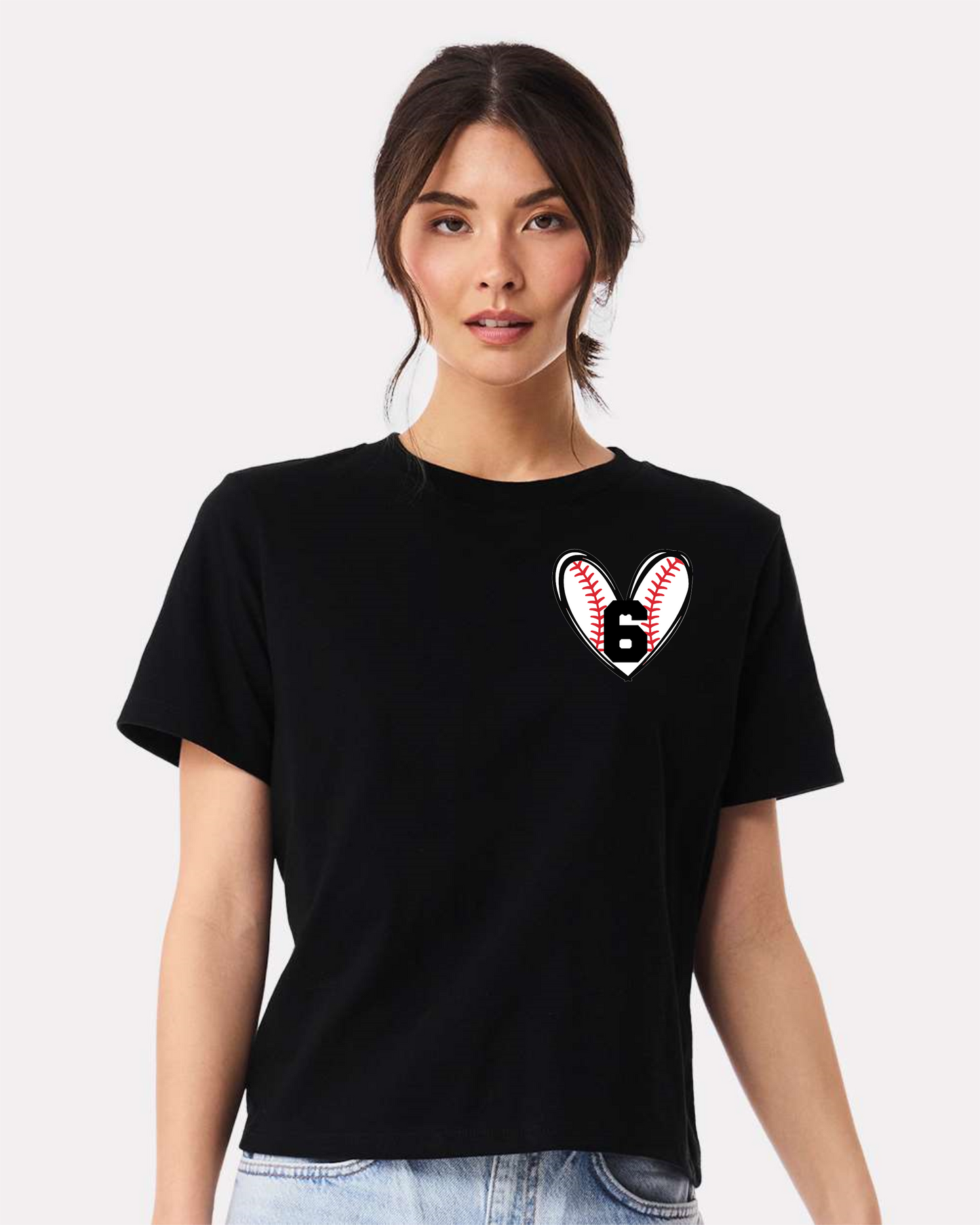Customizable Baseball Heart with Bow Back