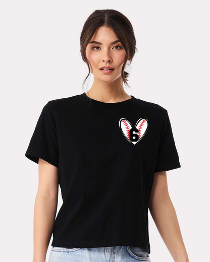 Customizable Baseball Heart with Bow Back
